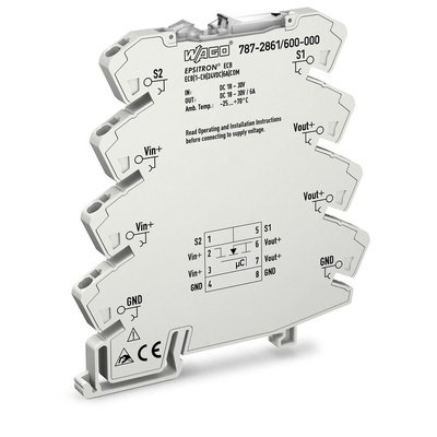 Wago EPSITRON Electronic Circuit breaker 6A 30V 787-2861, 1 channels , DIN Rail Mount