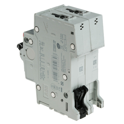 ABB System Pro M Compact S200M MCB, 2P, 16A Curve C, 440V AC, 125V DC, 10 kA Breaking Capacity