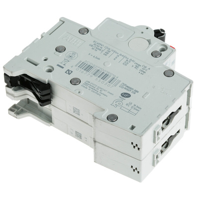 ABB System Pro M Compact S200M MCB, 2P, 16A Curve C, 440V AC, 125V DC, 10 kA Breaking Capacity