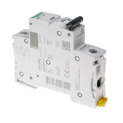 Schneider Electric Acti 9 iC60N MCB, 1P, 6A Curve C, 100 → 133V AC, 12 → 48V DC, 6 kA Breaking Capacity