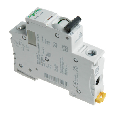 Schneider Electric Acti 9 iC60H MCB, 1P, 6A Curve B, 100 → 133V AC, 72V DC, 10 kA Breaking Capacity