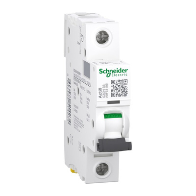Schneider Electric Acti 9 iC60H MCB, 1P, 6A Curve B, 100 → 133V AC, 72V DC, 10 kA Breaking Capacity