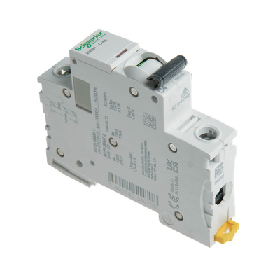 Schneider Electric Acti 9 iC60H MCB, 1P, 4A Curve C, 100 → 133V AC, 72V DC, 70 kA Breaking Capacity