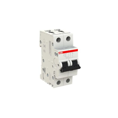 ABB System Pro M Compact S200M MCB, 2P, 16A Curve B, 440V AC, 125V DC, 10 kA Breaking Capacity
