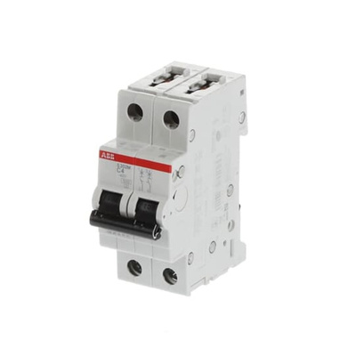 ABB System Pro M Compact S200M MCB, 2P, 4A Curve C, 440V AC, 125V DC, 10 kA Breaking Capacity