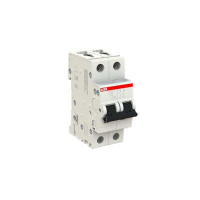 ABB System Pro M Compact S200M MCB, 2P, 20A Curve C, 440V AC, 125V DC, 10 kA Breaking Capacity