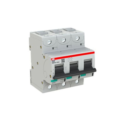 ABB High Performance S800N MCB, 3P, 100A Curve D, 400V AC, 36 kA Breaking Capacity