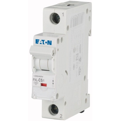 Eaton xPole PXL, S200 MCB, 1P, 5A Curve C, 400V AC, 48V DC, 10 kA Breaking Capacity