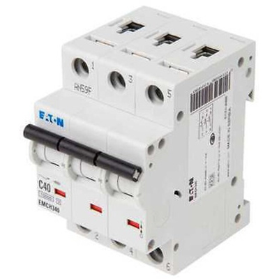 Eaton MEMShield MCB, 3P, 40A Curve C, 230V AC, 48V DC, 10 kA Breaking Capacity