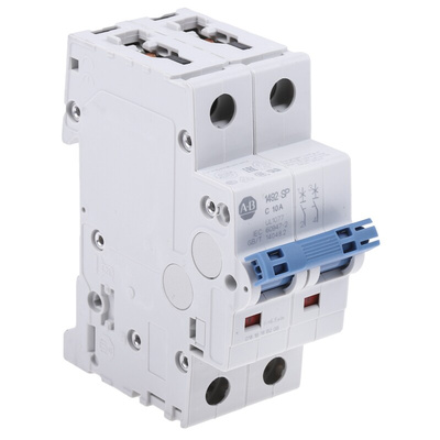 Allen Bradley 1492 1492-SPM MCB, 2P, 10A Curve C, 277V AC, 96V DC, 10 kA Breaking Capacity
