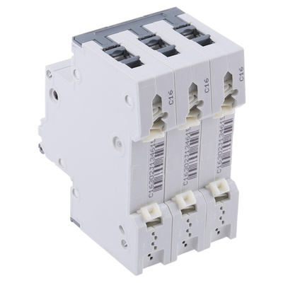 Siemens Sentron 5SY4 MCB, 3P, 16A Curve C, 400V AC, 10 kA Breaking Capacity