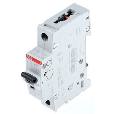 ABB System Pro M Compact S200 MCB, 1P, 6A Curve C, 253V AC, 72V DC, 6 kA Breaking Capacity