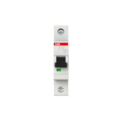 ABB System Pro M Compact S200 MCB, 1P, 6A Curve C, 253V AC, 72V DC, 6 kA Breaking Capacity
