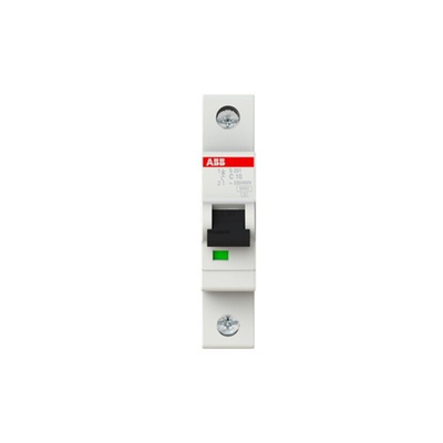 ABB System Pro M Compact S200 MCB, 1P, 10A Curve C, 253V AC, 72V DC, 6 kA Breaking Capacity