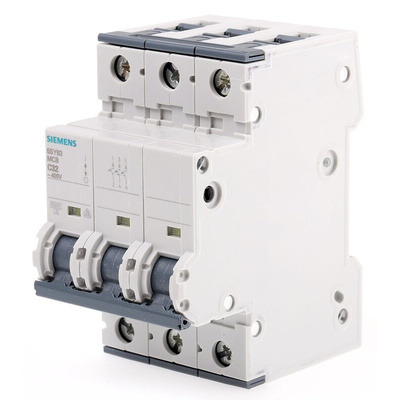 Siemens Sentron 5SY6 MCB, 3P, 32A Curve C, 400V AC, 72V DC, 6 kA Breaking Capacity