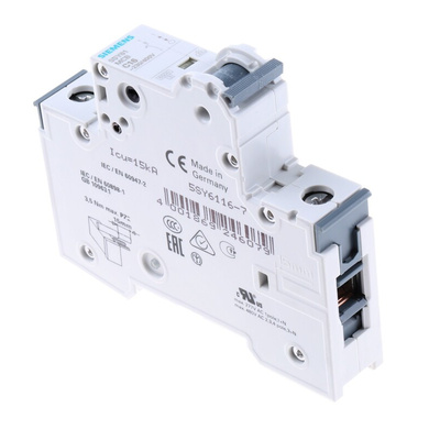 Siemens Sentron 5SY6 MCB, 1P, 16A Curve C, 230V AC, 72V DC, 6 kA Breaking Capacity
