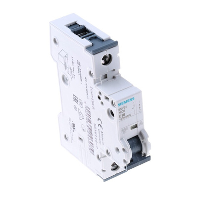 Siemens Sentron 5SY6 MCB, 1P, 16A Curve C, 230V AC, 72V DC, 6 kA Breaking Capacity