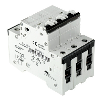 Siemens Sentron 5SY6 MCB, 3P, 16A Curve C, 400V AC, 72V DC, 6 kA Breaking Capacity