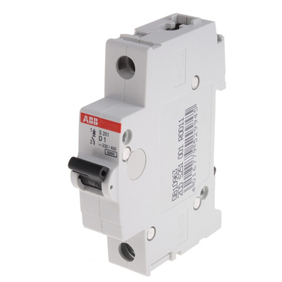 ABB System Pro M Compact S200 MCB, 1P, 1A Curve D, 253V AC, 72V DC, 6 kA Breaking Capacity