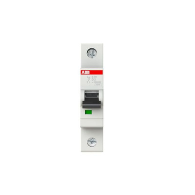 ABB System Pro M Compact MCB, 1P, 2A Curve D, 253V AC, 72V DC, 6 kA Breaking Capacity