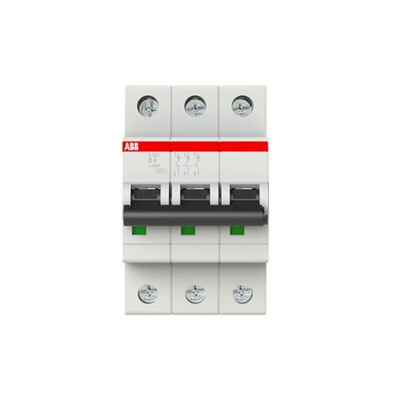 ABB System Pro M Compact S200 MCB, 3P, 6A Curve D, 440V AC, 110V DC, 6 kA Breaking Capacity