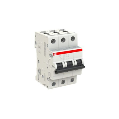ABB System Pro M Compact S200 MCB, 3P, 6A Curve D, 440V AC, 110V DC, 6 kA Breaking Capacity