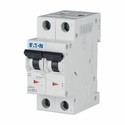 Eaton xEffect MCB, 2P, 1A Curve S, 230V AC, 60V DC, 10 kA Breaking Capacity