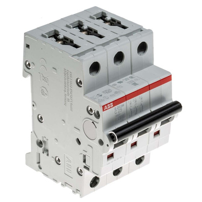 ABB System Pro M Compact S200M MCB, 3P, 25A Curve C, 440V AC, 10 kA Breaking Capacity