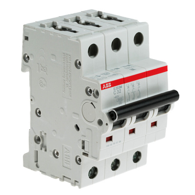 ABB System Pro M Compact S200M MCB, 3P, 32A Curve C, 440V AC, 12V DC, 10 kA Breaking Capacity
