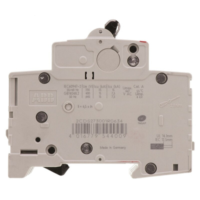 ABB System Pro M Compact S200M MCB, 3P, 63A Curve C, 440V AC, 125V DC, 10 kA Breaking Capacity