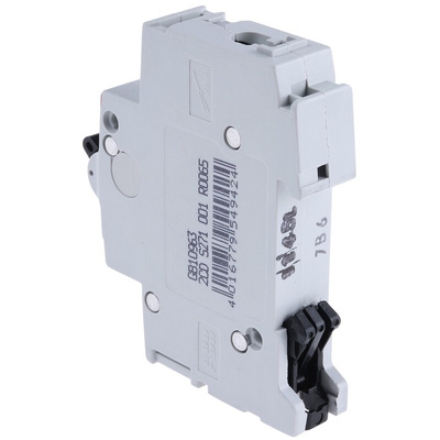 ABB System Pro M Compact S200M MCB, 1P, 6A Curve B, 253V AC, 72V DC, 10 kA Breaking Capacity