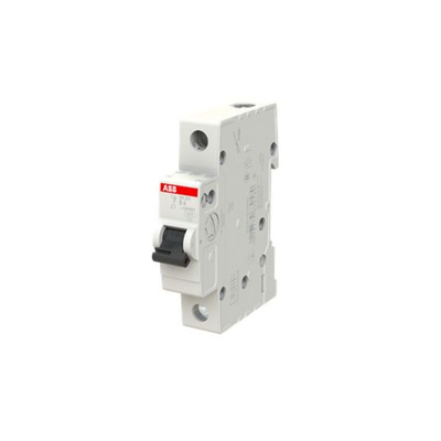ABB Compact Home SH200 MCB, 1P, 6A Curve B, 400V AC, 60V DC, 6 kA Breaking Capacity