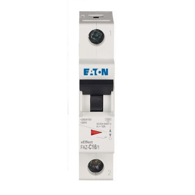 Eaton xEffect MCB, 1P, 16A Curve C, 230V AC, 48V DC, 10 kA Breaking Capacity