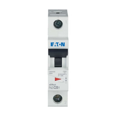 Eaton xEffect MCB, 1P, 20A Curve C, 230V AC, 10 kA Breaking Capacity