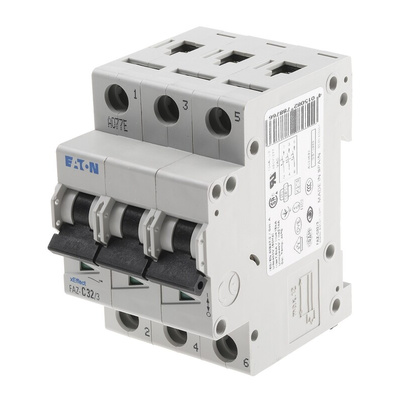 Eaton xEffect MCB, 3P, 32A Curve C, 400V AC, 10 kA Breaking Capacity