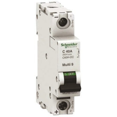 Schneider Electric Multi 9 MGN MCB, 1P, 40A Curve C, 250V DC, 6 kA Breaking Capacity