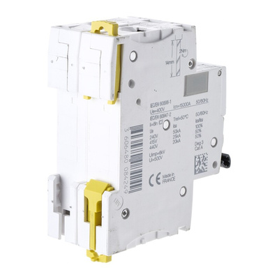 Schneider Electric Acti 9 iC60L MCB, 2P, 10A Curve C, 100 → 130V AC, 12 → 144V DC, 10 kA Breaking Capacity