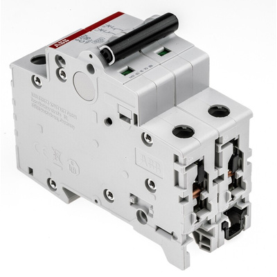 ABB System Pro M Compact S200 MCB, 2P, 16A Curve C, 400V AC, 6 kA Breaking Capacity