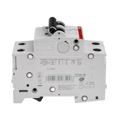 ABB System Pro M Compact S200 MCB, 2P, 16A Curve C, 400V AC, 6 kA Breaking Capacity