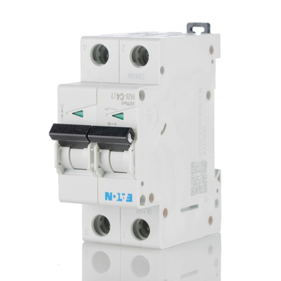 Eaton xEffect MCB, 2P, 4A Curve C, 230 → 400V AC, 6 kA Breaking Capacity