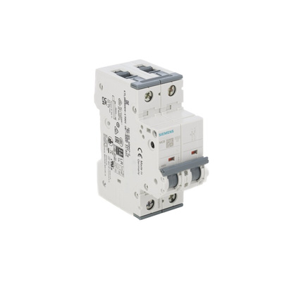 Siemens Sentron 5SY4 MCB, 2P, 10A Curve C, 400V AC, 10 kA Breaking Capacity