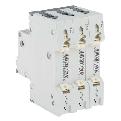 Siemens Sentron 5SY4 MCB, 3P, 10A Curve C, 400V AC, 10 kA Breaking Capacity
