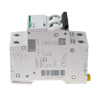Schneider Electric Acti 9 iC60N MCB, 2P, 1A Curve B, 440V AC, 100 → 133V DC, 6 kA Breaking Capacity