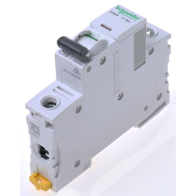 Schneider Electric Acti 9 iC60N MCB, 1P, 16A Curve C, 100 → 133V AC, 12 → 48V DC, 6 kA Breaking Capacity