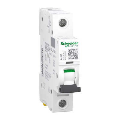 Schneider Electric Acti 9 iC60H MCB, 1P, 3A Curve B, 100 → 133V AC, 72V DC, 10 kA Breaking Capacity