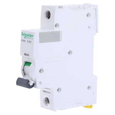 Schneider Electric Acti 9 iC60H MCB, 1P, 32A Curve B, 100 → 133V AC, 72V DC, 10 kA Breaking Capacity