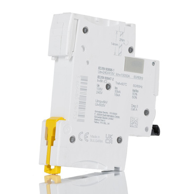 Schneider Electric Acti 9 iC60H MCB, 1P, 25A Curve C, 100 → 133V AC, 72V DC, 10 kA Breaking Capacity