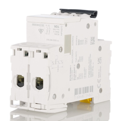 Schneider Electric Acti 9 iC60H MCB, 2P, 10A Curve C, 440V AC, 100 → 133V DC, 10 kA Breaking Capacity