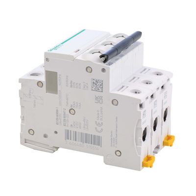 Schneider Electric Acti 9 iC60H MCB, 3P, 50A Curve C, 440V AC, 100 → 133V DC, 10 kA Breaking Capacity