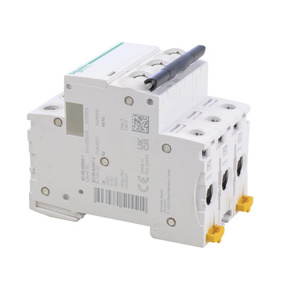 Schneider Electric Acti 9 iC60H MCB, 3P, 40A Curve C, 440V AC, 100 → 133V DC, 10 kA Breaking Capacity